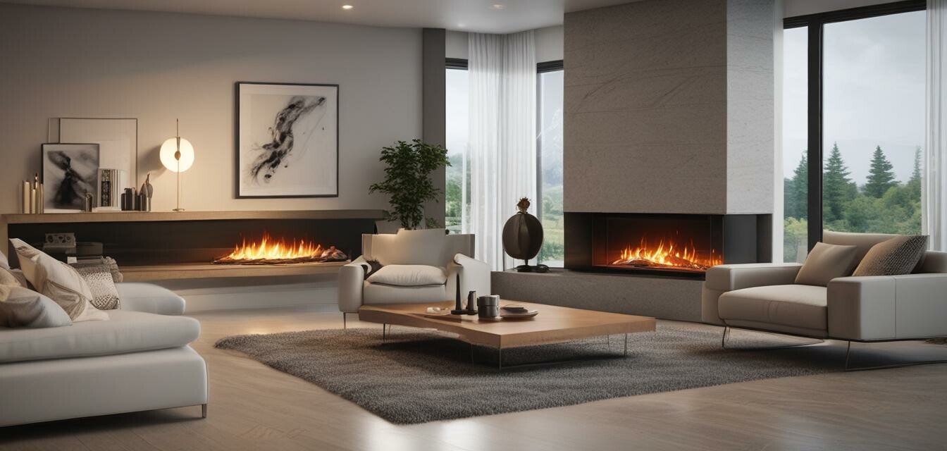Electric fireplace showcased in a stylishly decorated room.