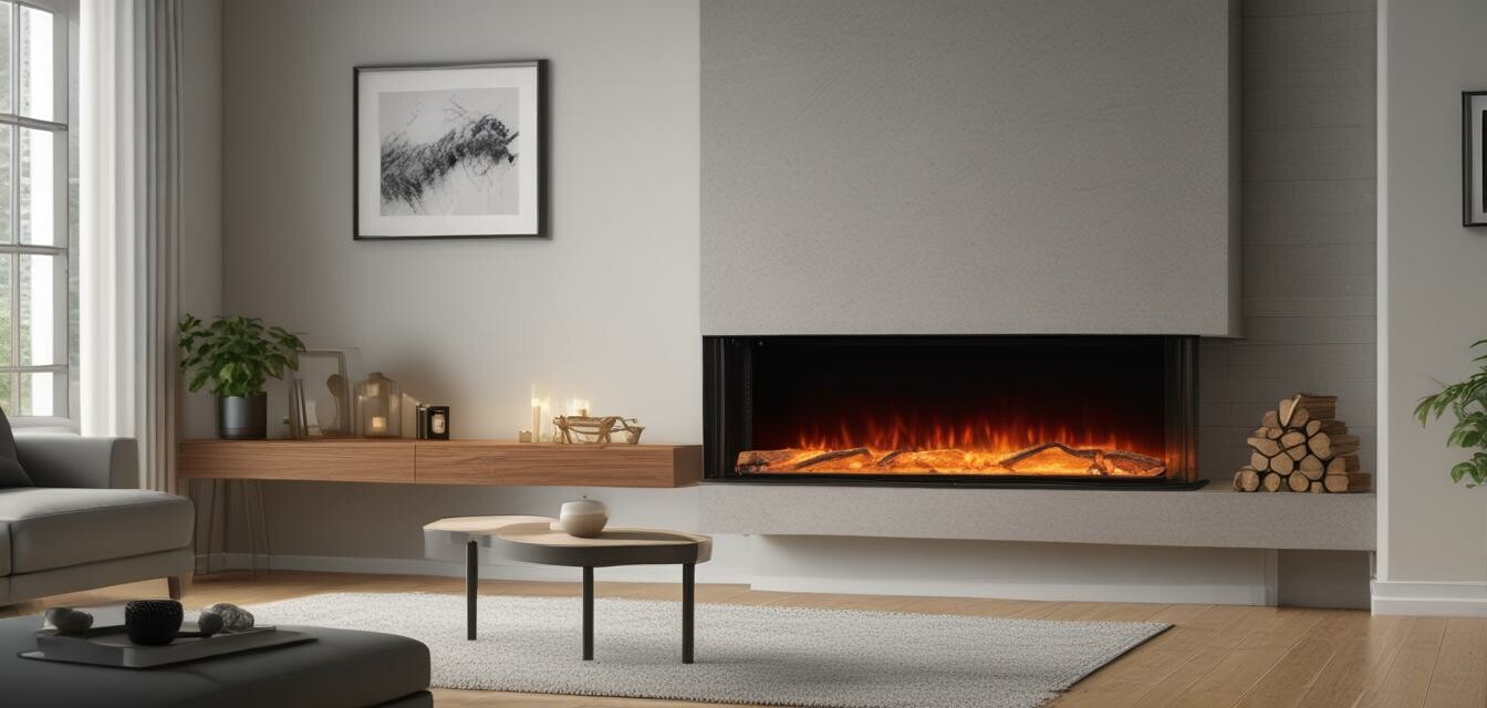Different types of electric fireplaces.